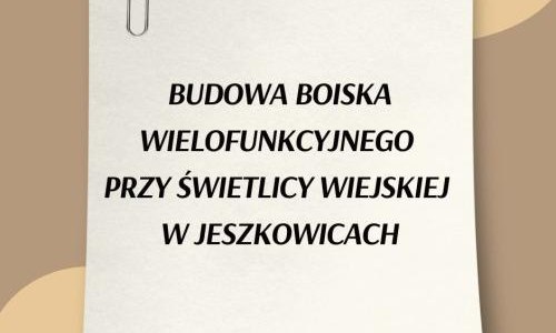 Jeszkowice – będzie nowe boisko