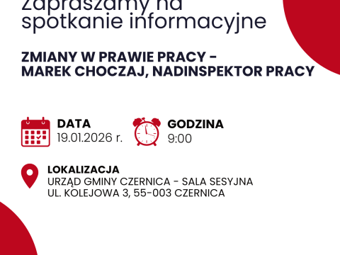 Zmiany w prawie pracy - zaproszenie na spotkanie informacyjne