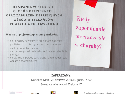 Zaproszenie na prelekcję i bezpłatne porady indywidualne dotyczące zdrowia psychicznego